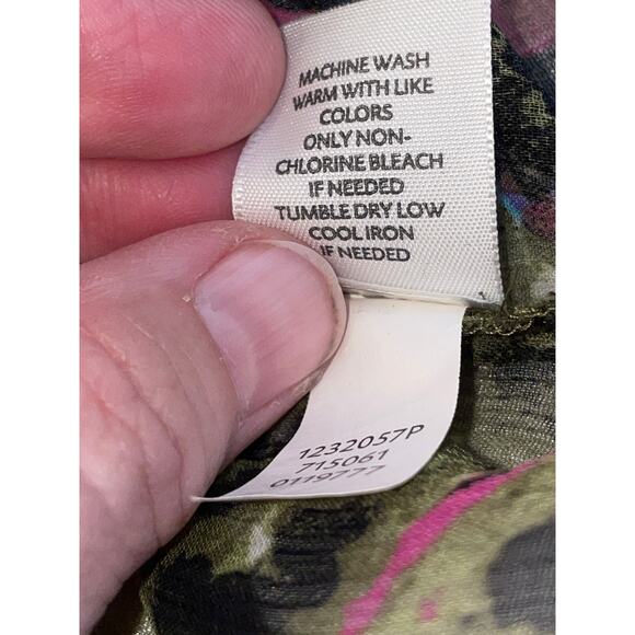 J. Jill Floral Semi-Sheer Blouse - Size M -‎ Vibrant! - Picture 8 of 9